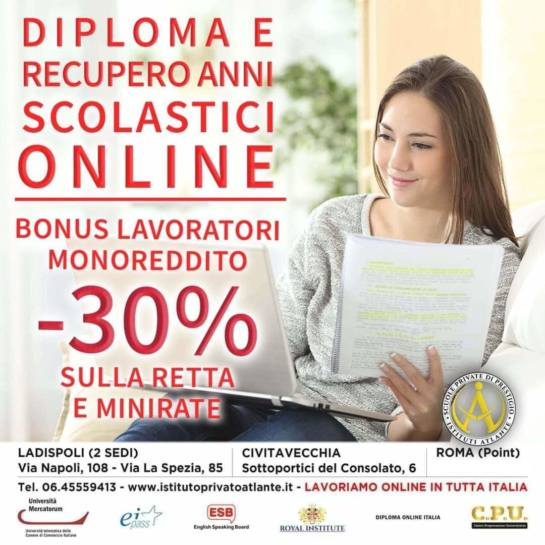 Diplomati in un anno: Roma, Ladispoli, Cerveteri, Civitavecchia, Bracciano, Viterbo.